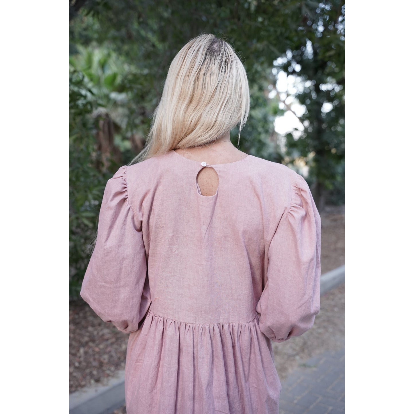 Midi Natural Peach Fruit dye khadi Zero Waste Smock Dress