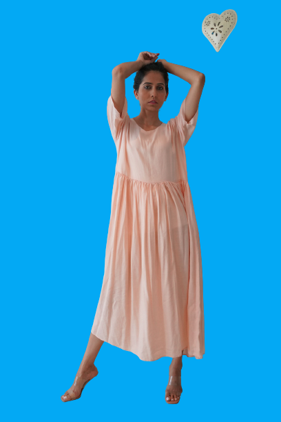 Artisanal Pure Milk Fabric Pannira Zero Waste Smock Dress